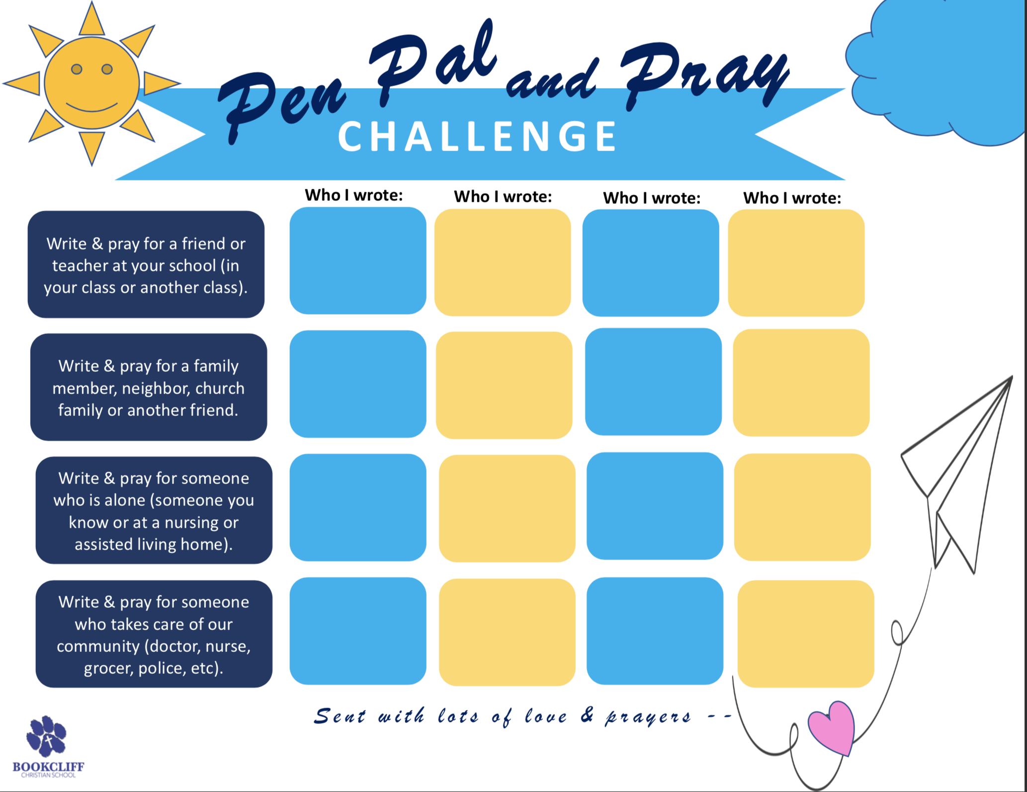 Pen Pal Pray Challenge
